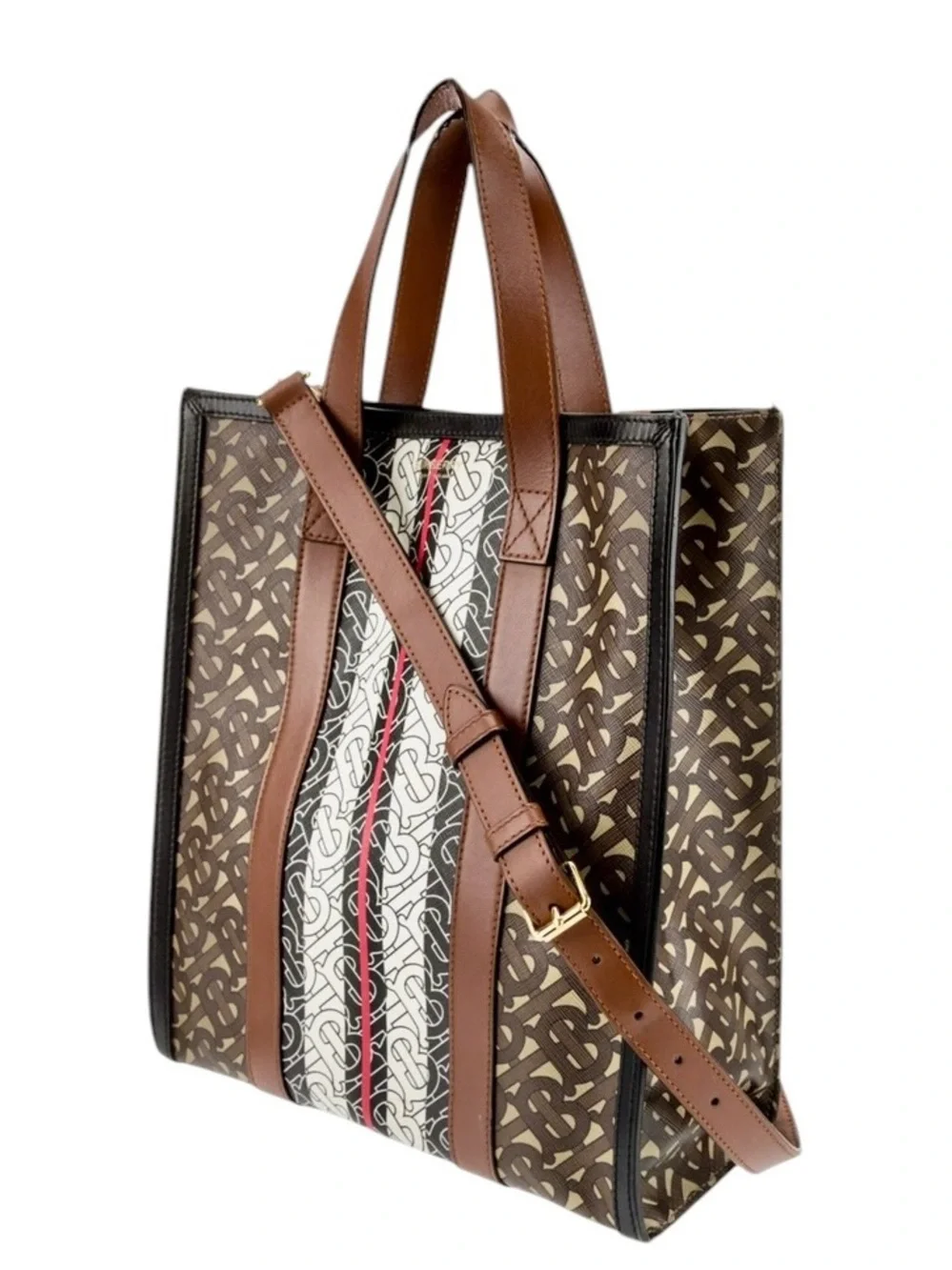 Burberry TB Monogram Tote w/ Crossbody Strap